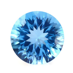 SWISS BLUE TOPAZ CONCAVE CUT ROUND (DES#45) 9MM 3.20 Cts.