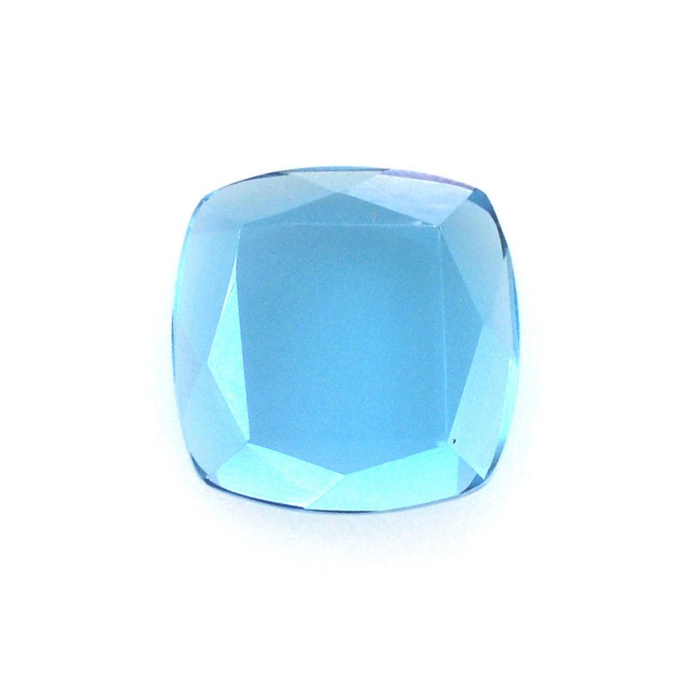 SWISS BLUE TOPAZ TABLE CUT CUSHION FLAT BOTTOM 6MM 1.17 Cts.