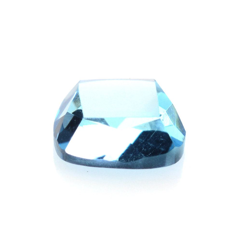 SWISS BLUE TOPAZ TABLE CUT CUSHION FLAT BOTTOM 6MM 1.17 Cts.