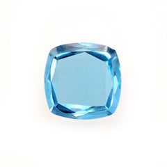 SWISS BLUE TOPAZ TABLE CUT CUSHION FLAT BOTTOM 6MM 1.17 Cts.