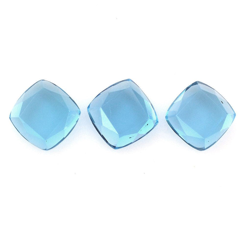 SWISS BLUE TOPAZ TABLE CUT CUSHION FLAT BOTTOM 6MM 1.17 Cts.