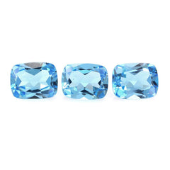 SWISS BLUE TOPAZ CUT CUSHION 9X7MM 2.41 Cts.