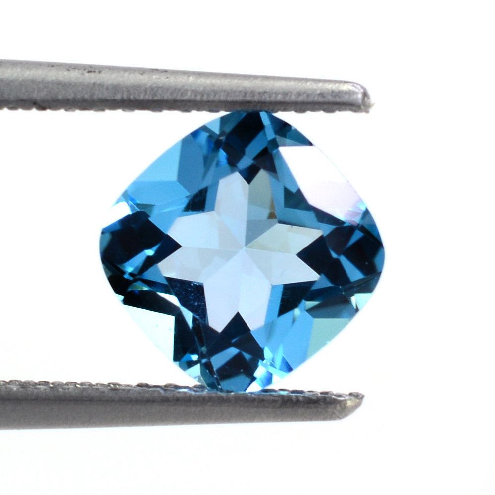 SWISS BLUE TOPAZ CUT CUSHION 7MM 1.73 Cts.