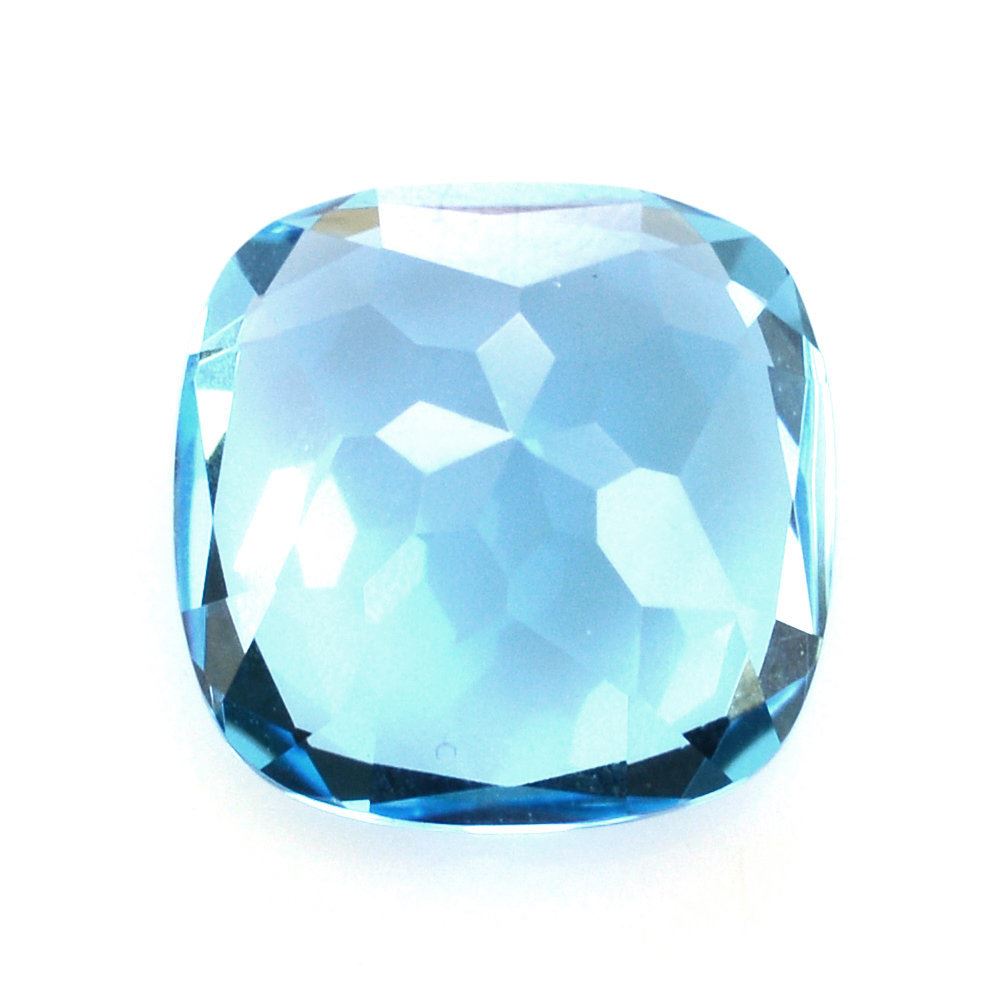 SWISS BLUE TOPAZ CUT CUSHION 9MM 3.53 Cts.