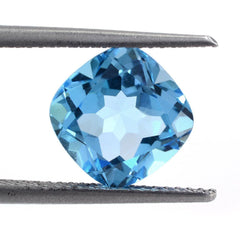 SWISS BLUE TOPAZ CUT CUSHION 9MM 3.53 Cts.