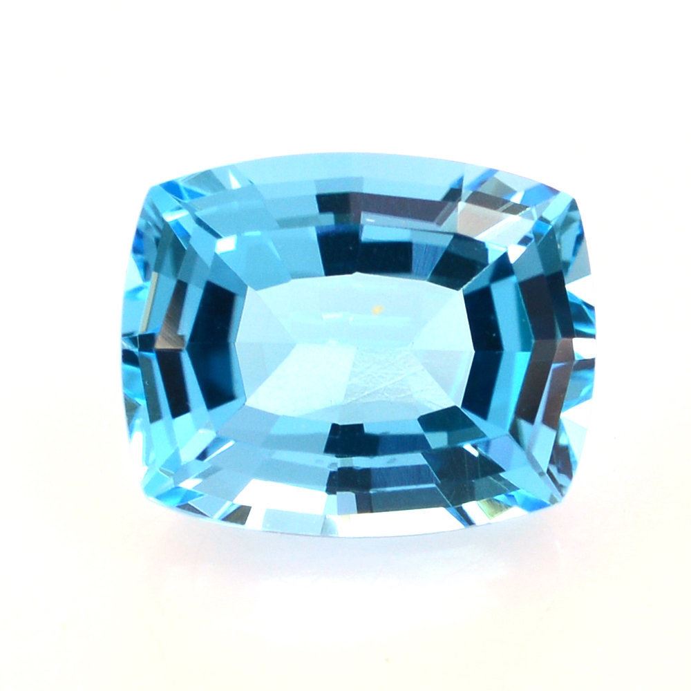 SWISS BLUE TOPAZ STEP CUT CUSHION 10X8MM 3.53 Cts.
