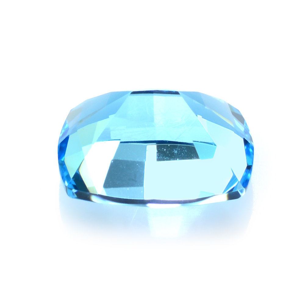 SWISS BLUE TOPAZ STEP CUT CUSHION 10X8MM 3.53 Cts.