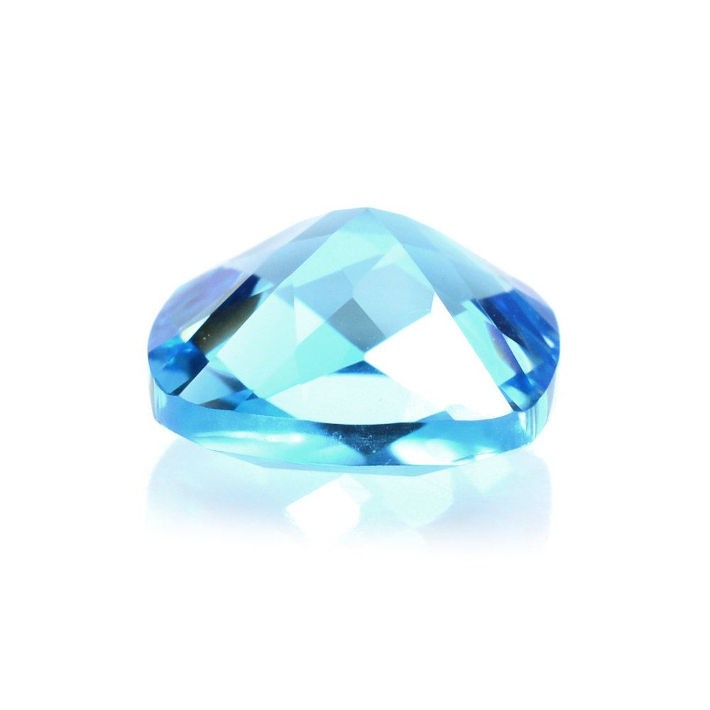 SWISS BLUE TOPAZ CHECKER CUT CUSHION 10MM 5.13 Cts.