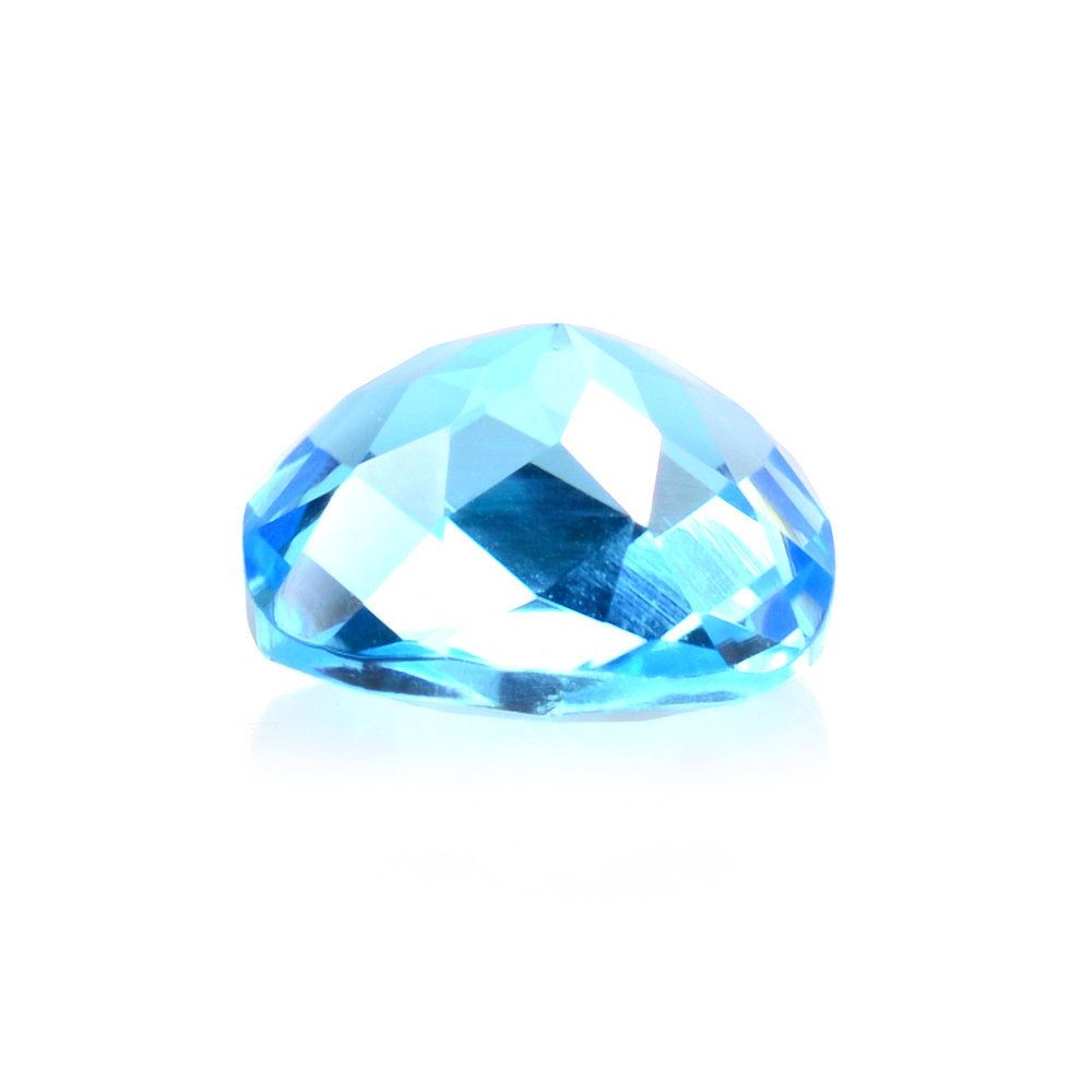 SWISS BLUE TOPAZ CHECKER CUT CUSHION 8MM 2.51 Cts.