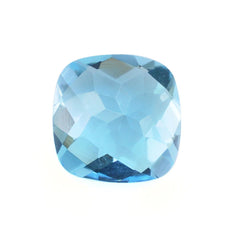 SWISS BLUE TOPAZ CHECKER CUT CUSHION 8MM 2.51 Cts.