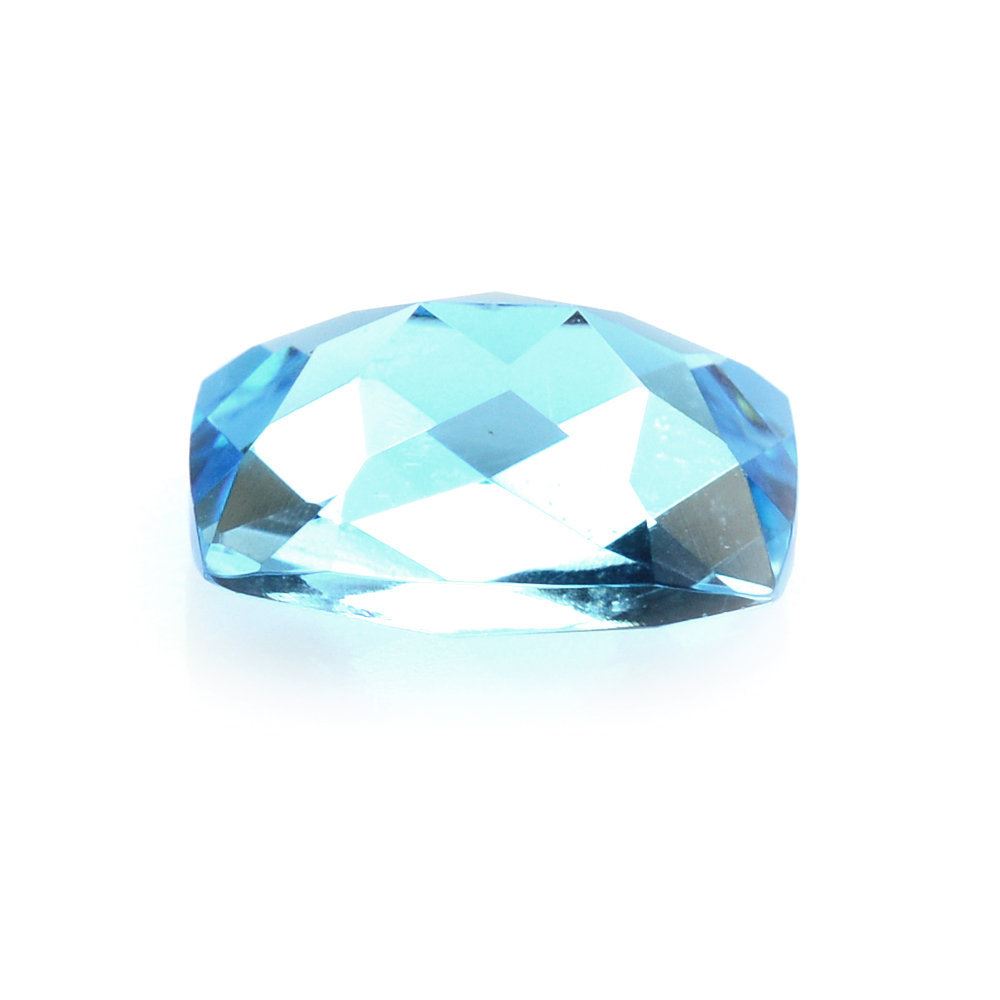 SWISS BLUE TOPAZ CHECKER CUT CUSHION 8X6MM 1.80 Cts.