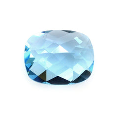 SWISS BLUE TOPAZ CHECKER CUT CUSHION 9X7MM 2.38 Cts.