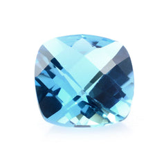 SWISS BLUE TOPAZ CHECKER CUT CUSHION 7MM 1.61 Cts.