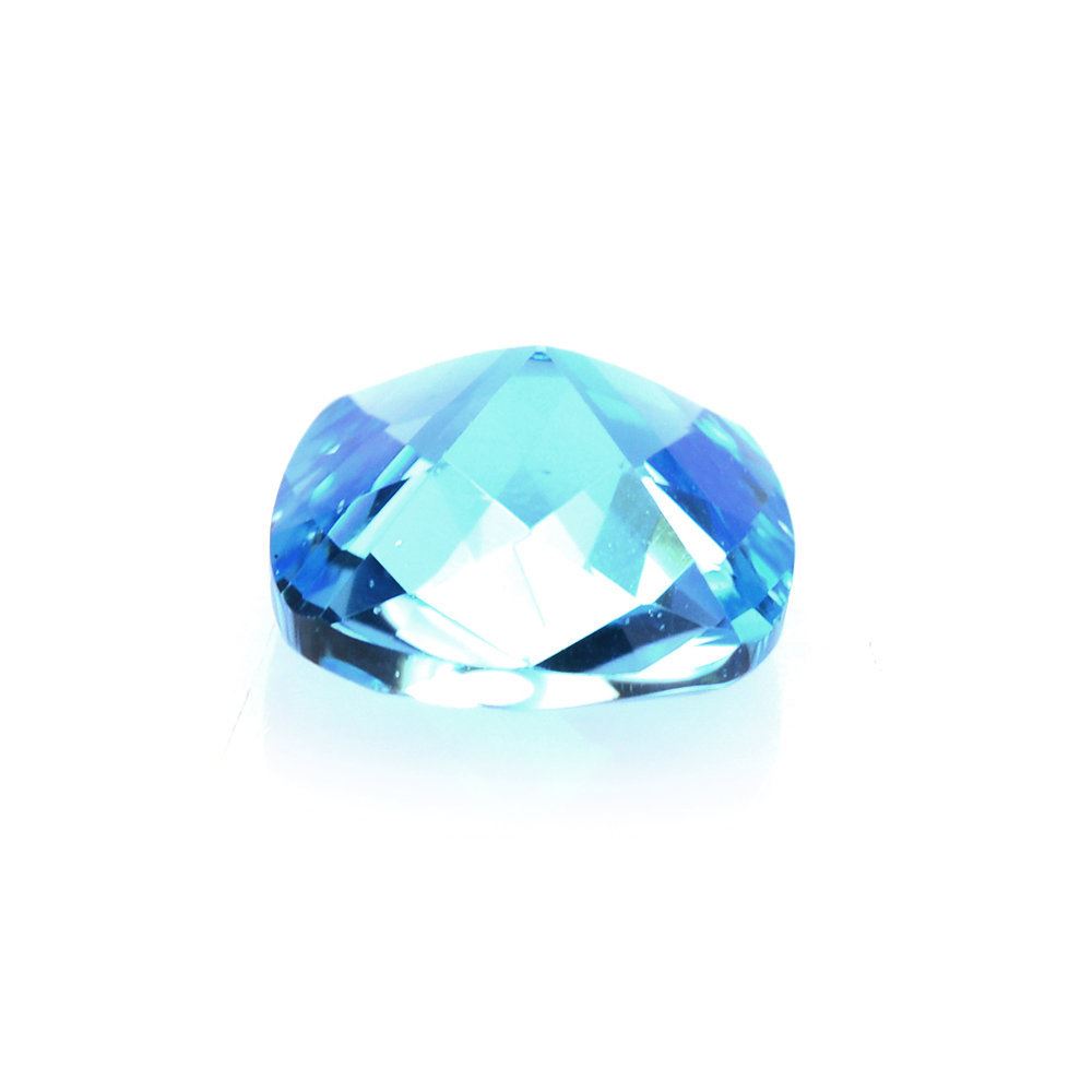 SWISS BLUE TOPAZ CHECKER CUT CUSHION 7MM 1.61 Cts.
