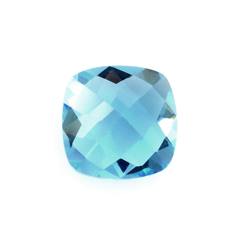 SWISS BLUE TOPAZ CHECKER CUT CUSHION 7MM 1.61 Cts.
