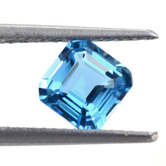 SWISS BLUE TOPAZ ASSCHER CUT SQUARE - OCTAGON 6MM 1.28 Cts.