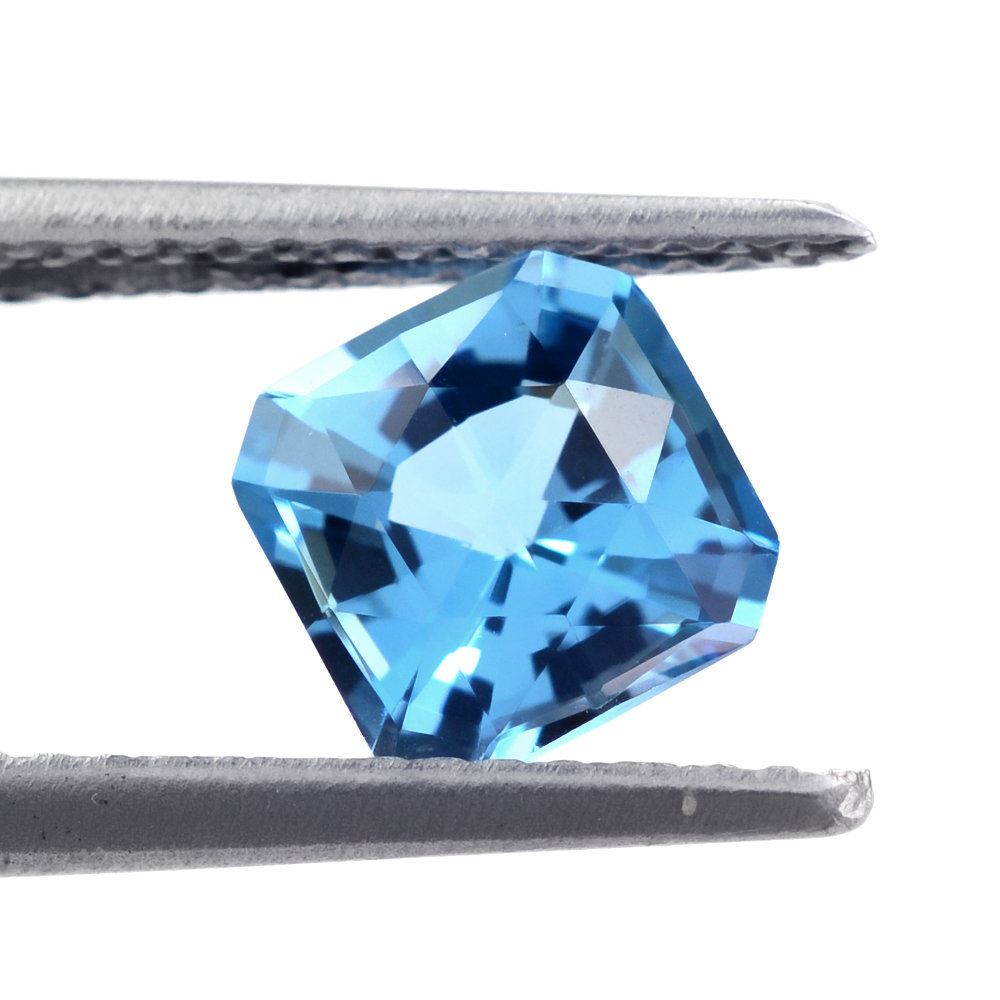 SWISS BLUE TOPAZ ROSE CUT SQUARE - OCTAGON IIND 6MM 1.18 Cts.