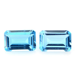 SWISS BLUE TOPAZ CUT OCTAGON 6X4MM 0.67 Cts.