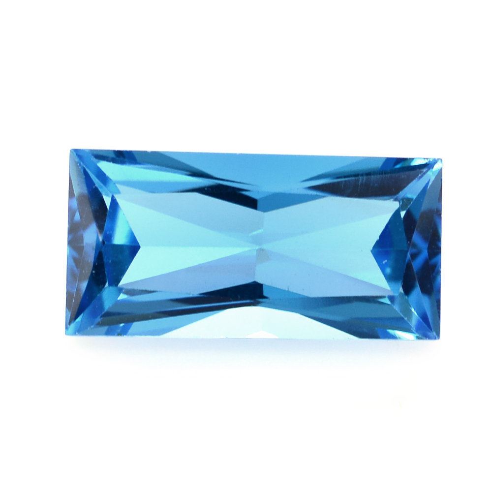 SWISS BLUE TOPAZ PRINCESS CUT BAGUETTE 12X6MM 3.26 Cts.