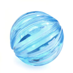 SWISS BLUE TOPAZ MELON CARVED BALLS (FULL DRILL) (DES#70) 11MM 11.50 Cts.