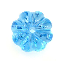 SWISS BLUE TOPAZ MELON CARVED BALLS (FULL DRILL) 8.50MM 3.83 Cts.