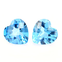 SWISS BLUE TOPAZ CHECKER CUT HEART 5MM 0.53 Cts.