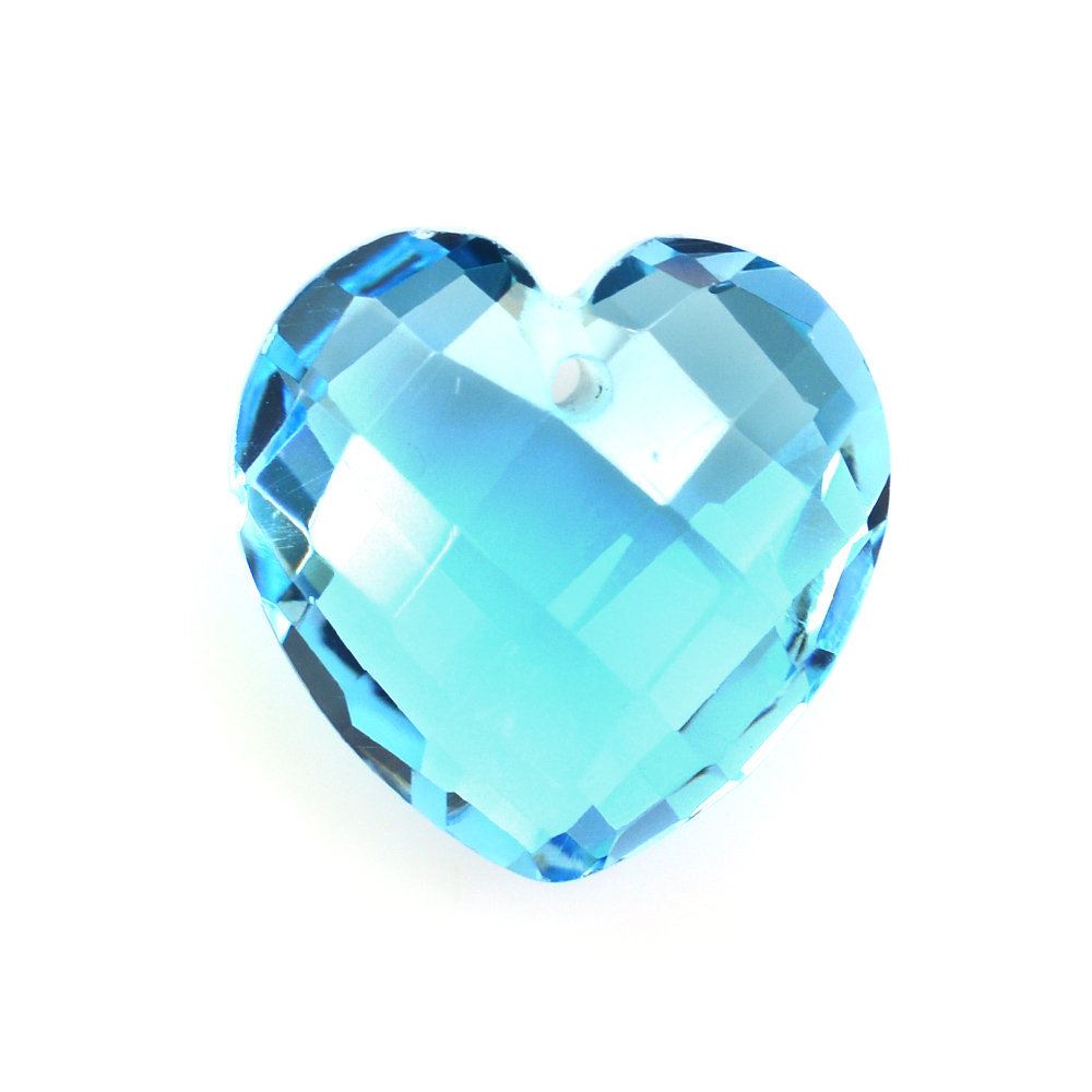 SWISS BLUE TOPAZ BRIOLETTE HEART (FULL DRILL) 12MM 7.80 Cts.