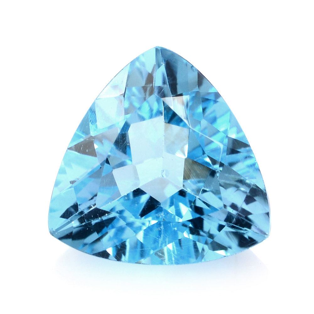 SWISS BLUE TOPAZ CUT TRILLION 13MM 7.76 Cts.