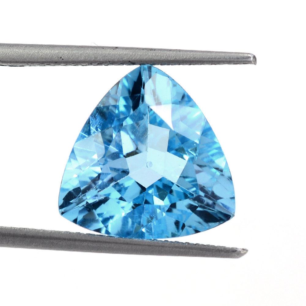 SWISS BLUE TOPAZ CUT TRILLION 13MM 7.76 Cts.