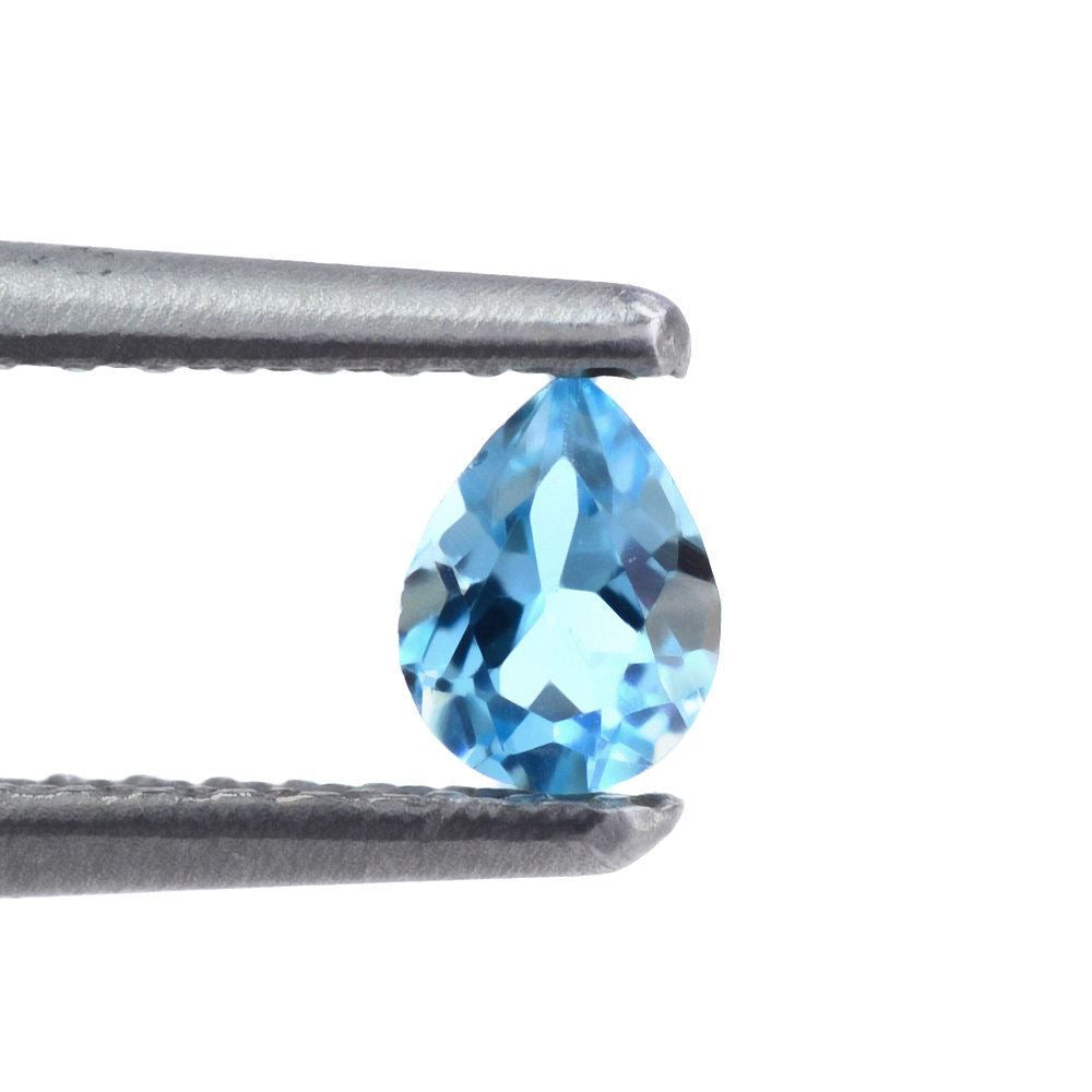 SWISS BLUE TOPAZ CUT PEAR 4X3MM 0.18 Cts.