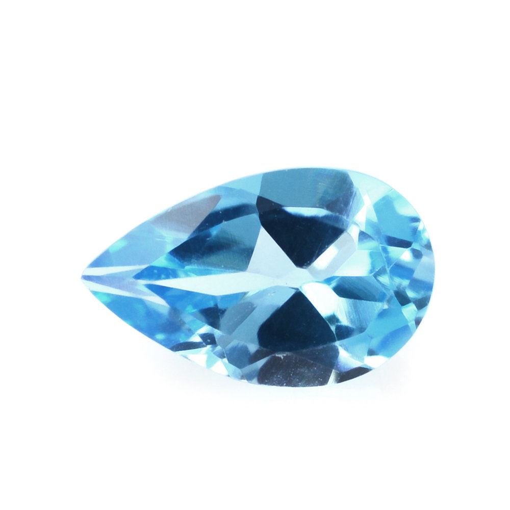 SWISS BLUE TOPAZ CUT PEAR 8X5MM 0.90 Cts.