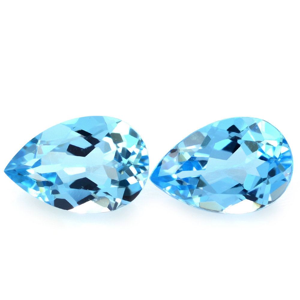 SWISS BLUE TOPAZ CUT PEAR (LITE) 9X6MM 1.45 Cts.