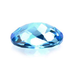 SWISS BLUE TOPAZ CHECKER CUT OVAL 10X8MM 2.90 Cts.