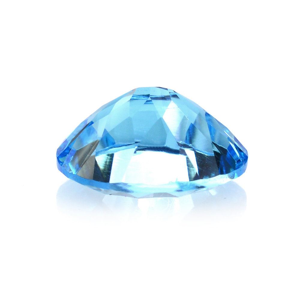 SWISS BLUE TOPAZ CONCAVE CUT OVAL 10X8MM 3.21 Cts.