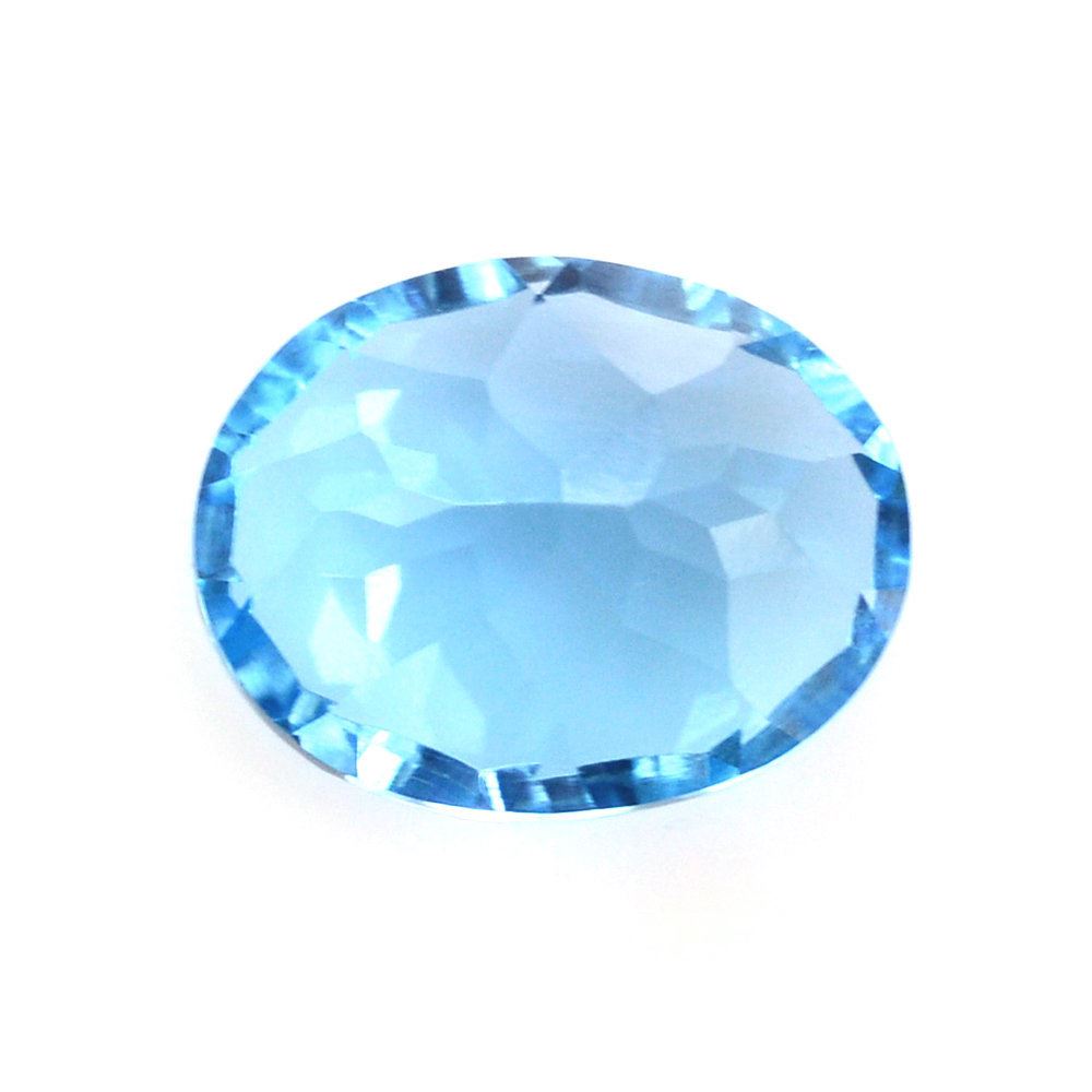 SWISS BLUE TOPAZ CONCAVE CUT OVAL 9X7MM 2.30 Cts.