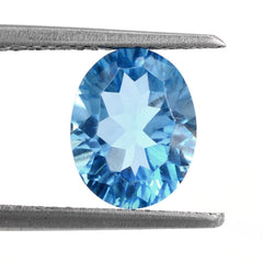 SWISS BLUE TOPAZ CONCAVE CUT OVAL 9X7MM 2.30 Cts.