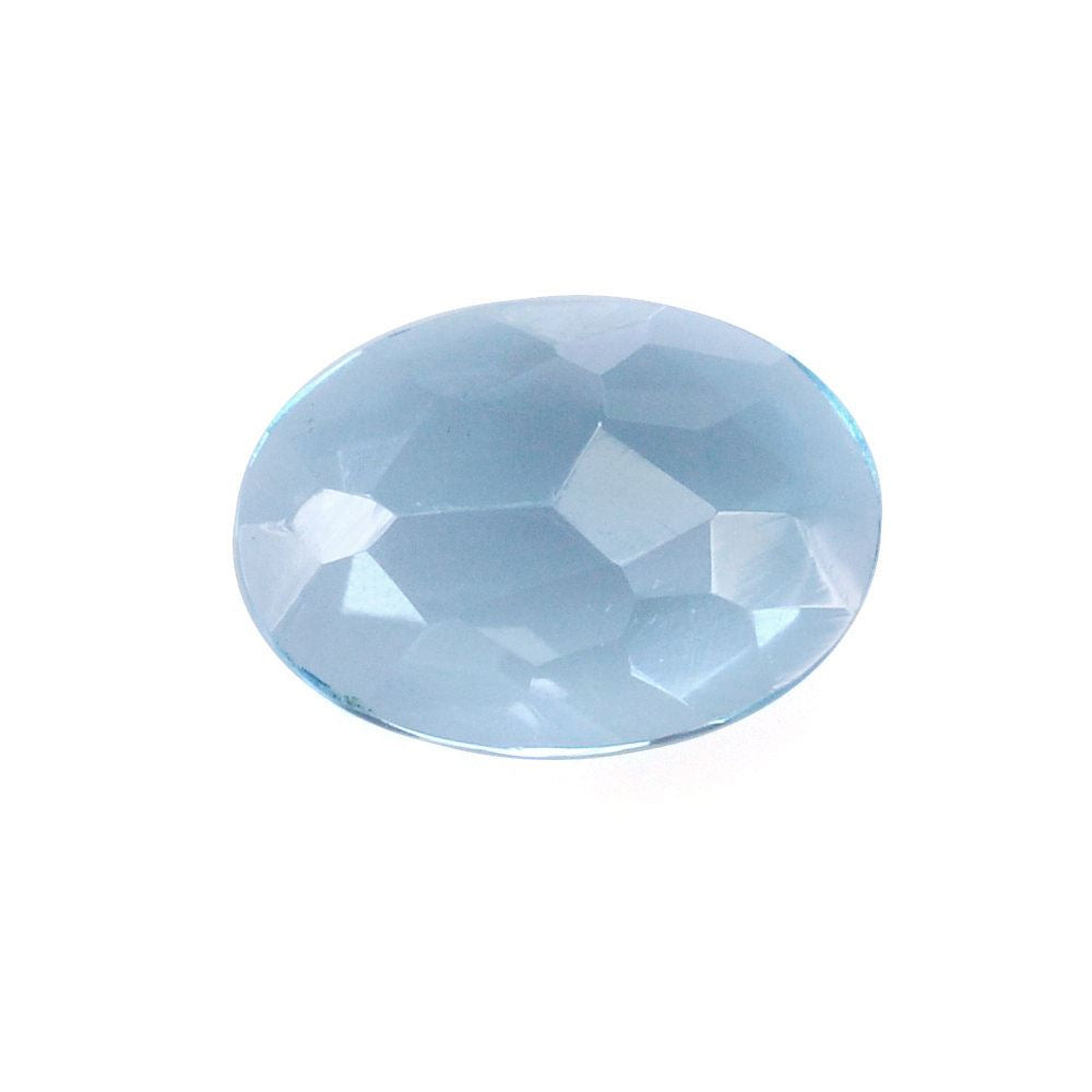 SWISS BLUE TOPAZ IRREGULAR CUT OVAL CAB 7X5MM 0.92 Cts.