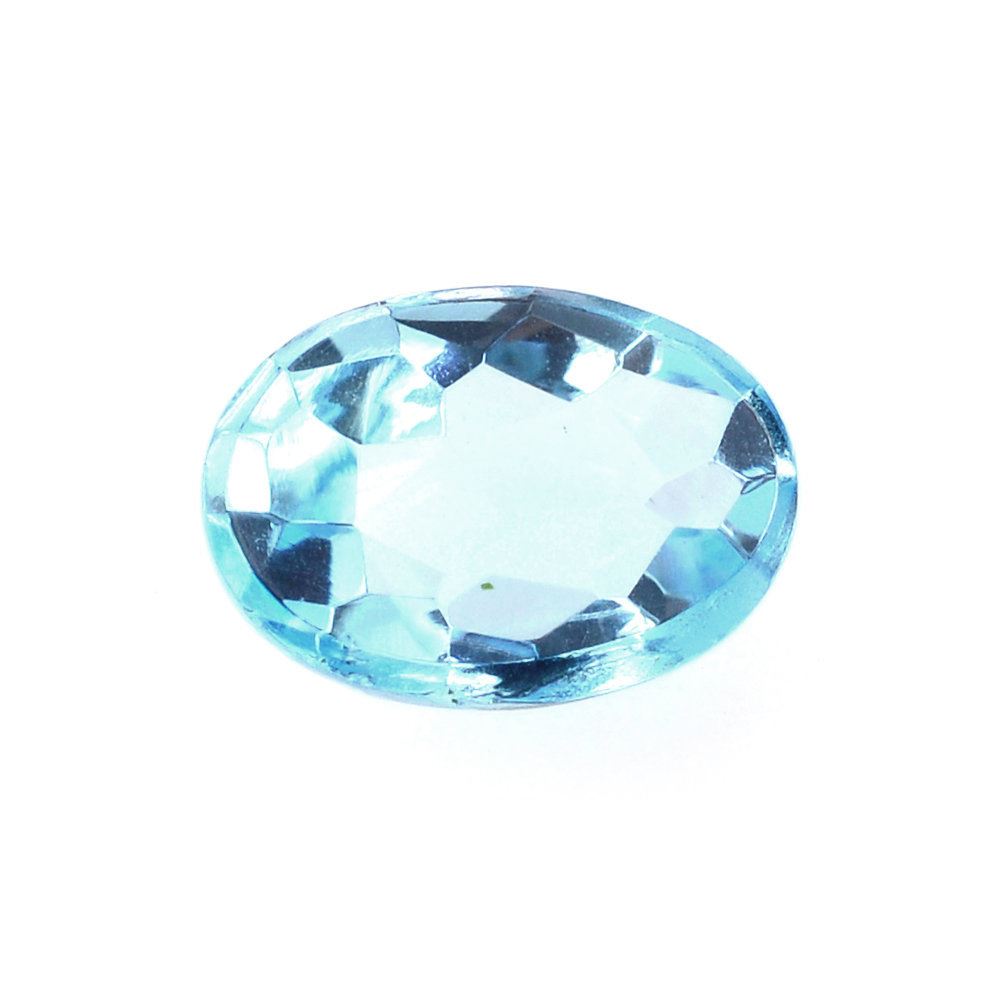 SWISS BLUE TOPAZ IRREGULAR CUT OVAL CAB 7X5MM 0.92 Cts.