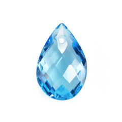 SWISS BLUE TOPAZ CHECKER BRIOLETTE CUT PEAR (FULL DRILL) 9X6MM 1.60 Cts.