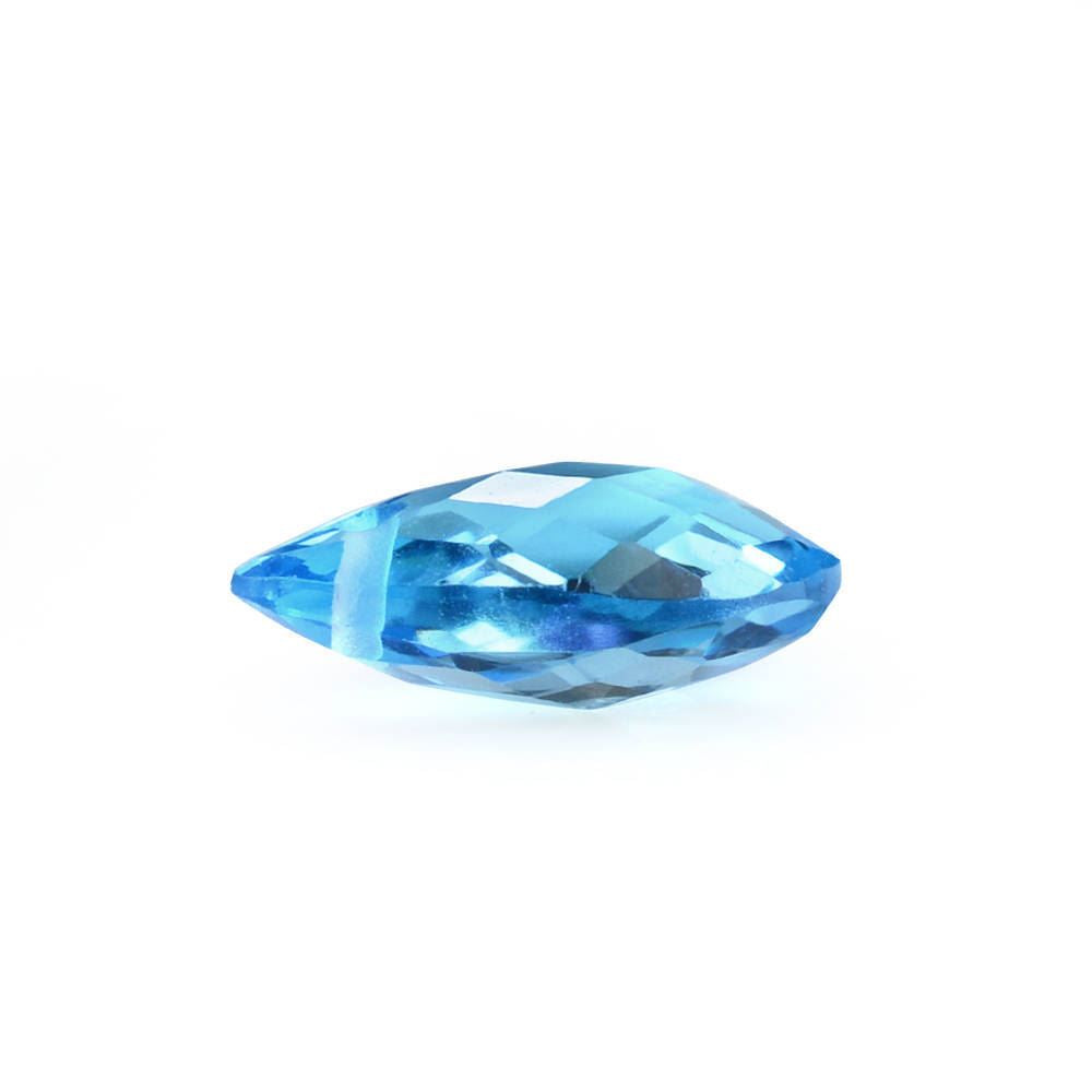 SWISS BLUE TOPAZ CHECKER BRIOLETTE CUT PEAR (FULL DRILL) 9X6MM 1.60 Cts.