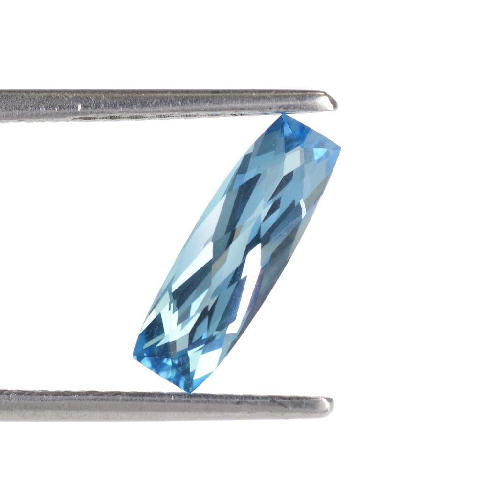 SWISS BLUE TOPAZ CHECKER CUT CUSHION 11.30X4.20MM 1.61 Cts.