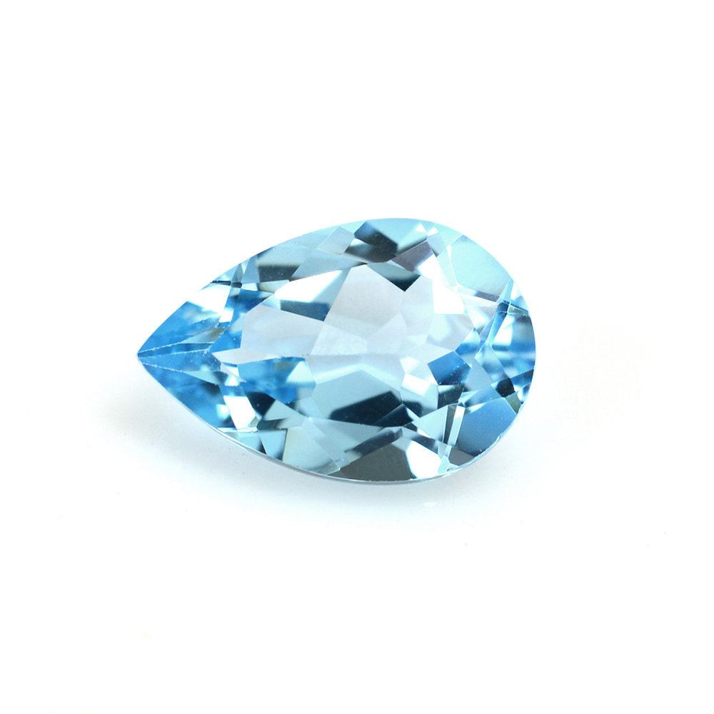 SWISS BLUE TOPAZ CUT PEAR 9X6MM 1.47 Cts.