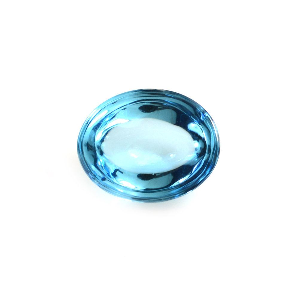 SWISS BLUE TOPAZ (BABY) OVAL CAB 10X8MM 3.85 Cts.