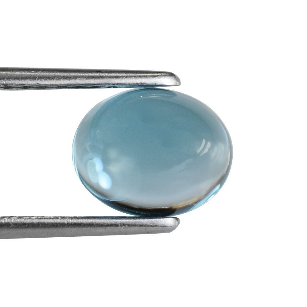 SWISS BLUE TOPAZ (BABY) OVAL CAB 10X8MM 3.85 Cts.