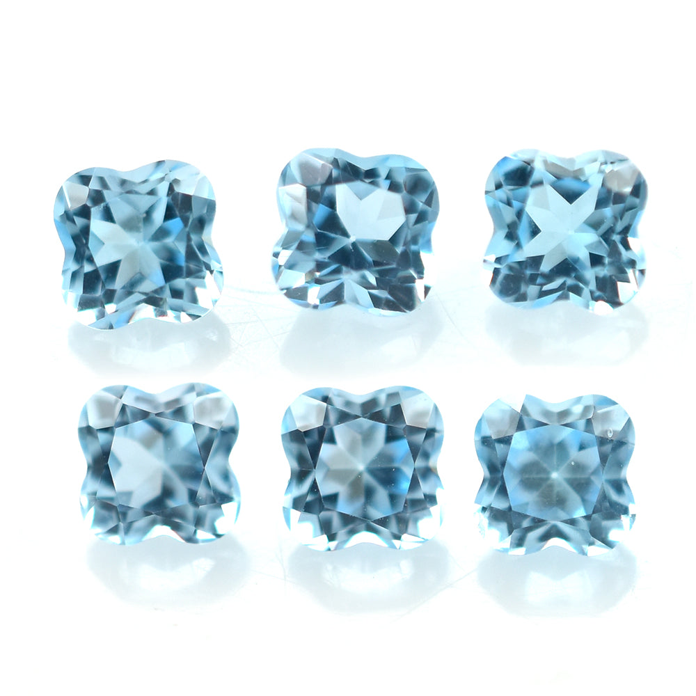 SWISS BLUE TOPAZ CUT CLOVER 4MM (TH.-3.00-3.40MM) 0.50 Cts.