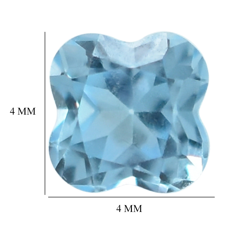 SWISS BLUE TOPAZ CUT CLOVER 4MM (TH.-3.00-3.40MM) 0.50 Cts.