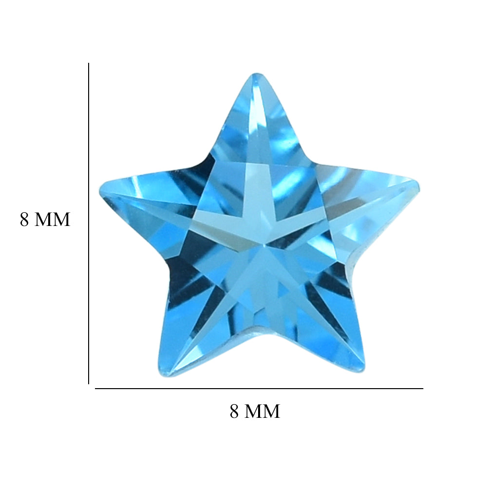 SWISS BLUE TOPAZ CUT STAR 8MM (TH.5.20-5.60MM) 1.94 Cts.