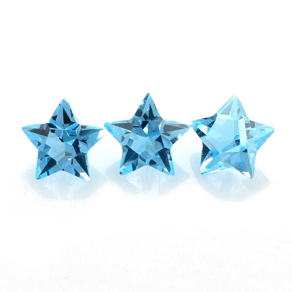 SWISS BLUE TOPAZ CUT STAR 6MM (TH.3.90-4.30MM) 0.84 Cts.