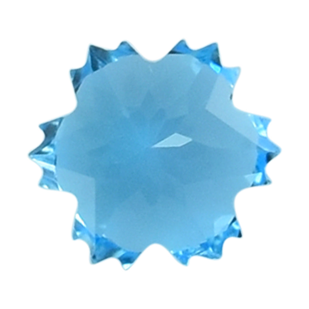 SWISS BLUE TOPAZ CUT SNOWFLAKE SHAPE 8MM 2.72 Cts.