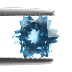 SWISS BLUE TOPAZ CUT SNOWFLAKE SHAPE 8MM 2.72 Cts.